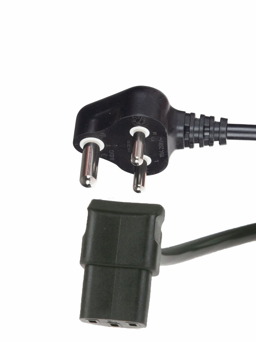 Mains cable 230 V, IndiaL-shaped IEC socket