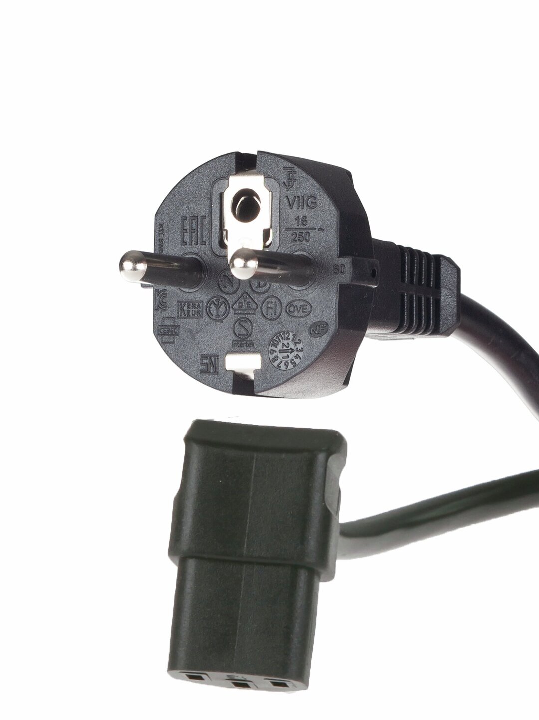 Mains cable 230V, CEEL-shaped IEC socket
