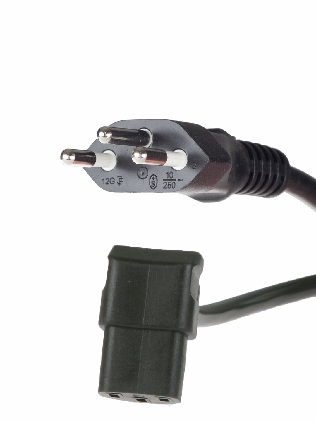 Mains cable 230V, CH plugL-shaped IEC socket