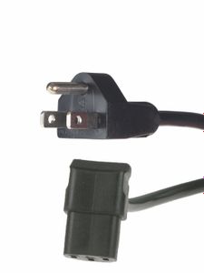 Netzkabel 120 V, US SteckerL-förmige Kaltgerätedose