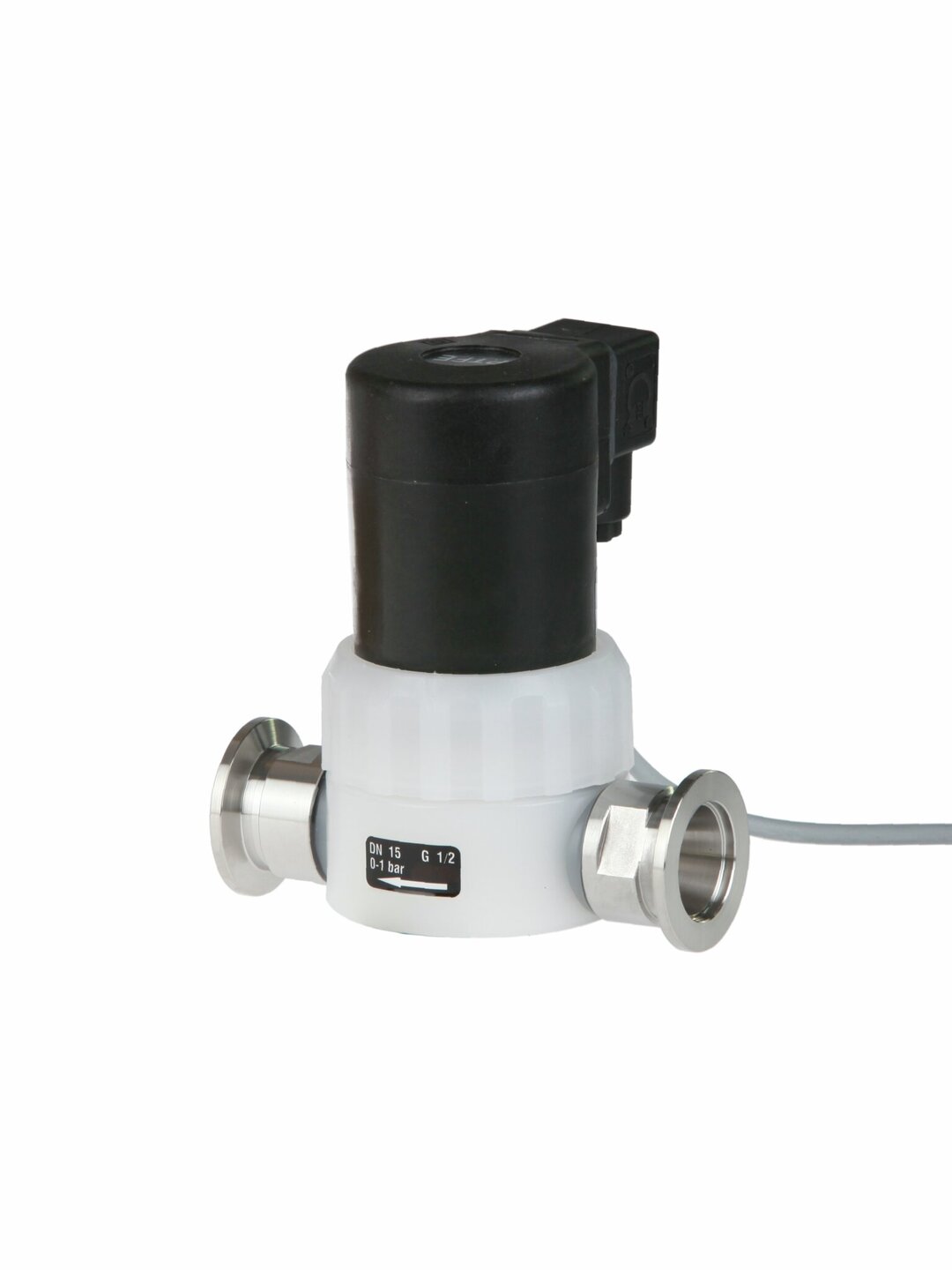 In-line isolation valve electromagneticVV-B 15C, VACUU·BUS, PVDF/PTFE, DN 25certification (NRTL): C/US