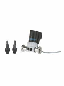 In-line isolation valve VV-B 6C,VACUU·BUS, PVDF/fluoroplastics,electromagnetic, with KF DN 16 andhose nozzle, certification (NRTL): C/US