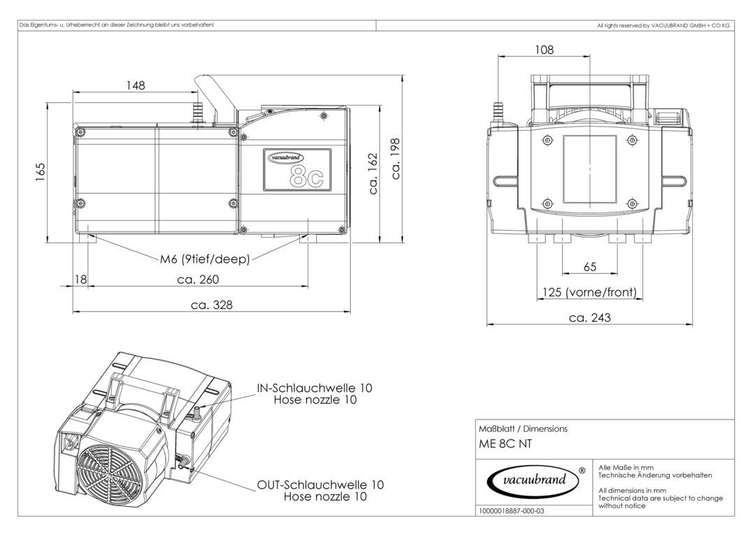 ME 8C NT Chemistry diaphragm pump | VACUUBRAND