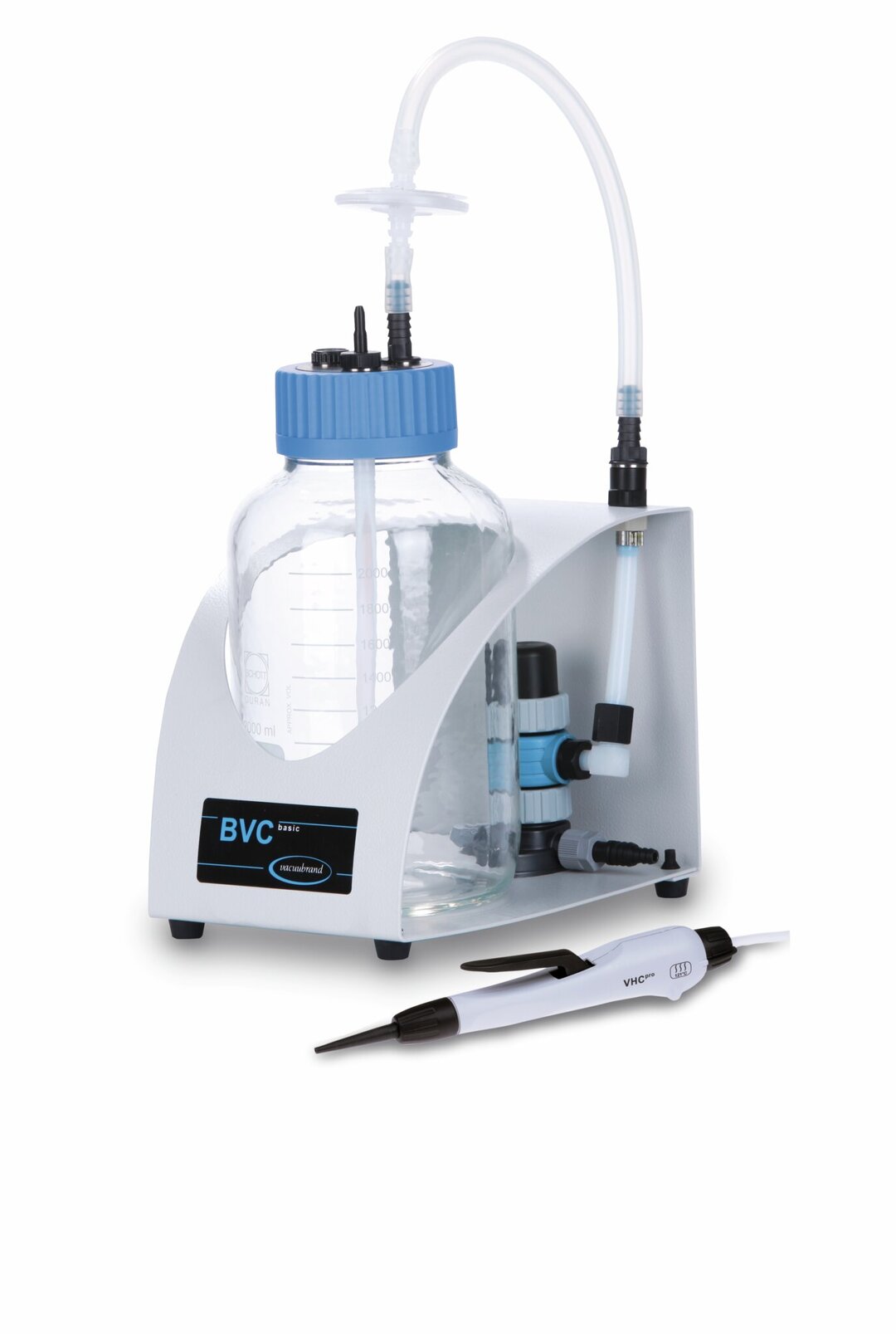 Fluid aspiration system BVC basic G,with 2l collection bottle made of glass,with VHCpro