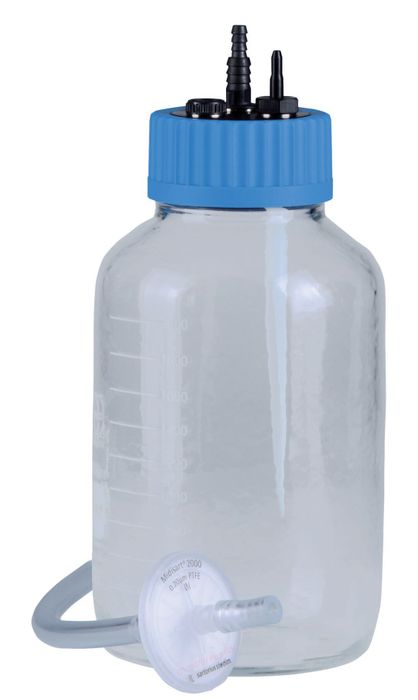 Collection bottle 2L glass, coated,with protection