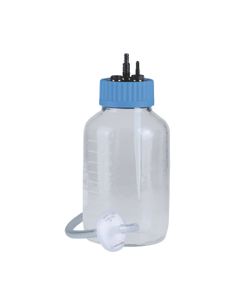 Sammelflasche 2L Glas beschichtet,mit Schutzfilter und Einleitrohr
