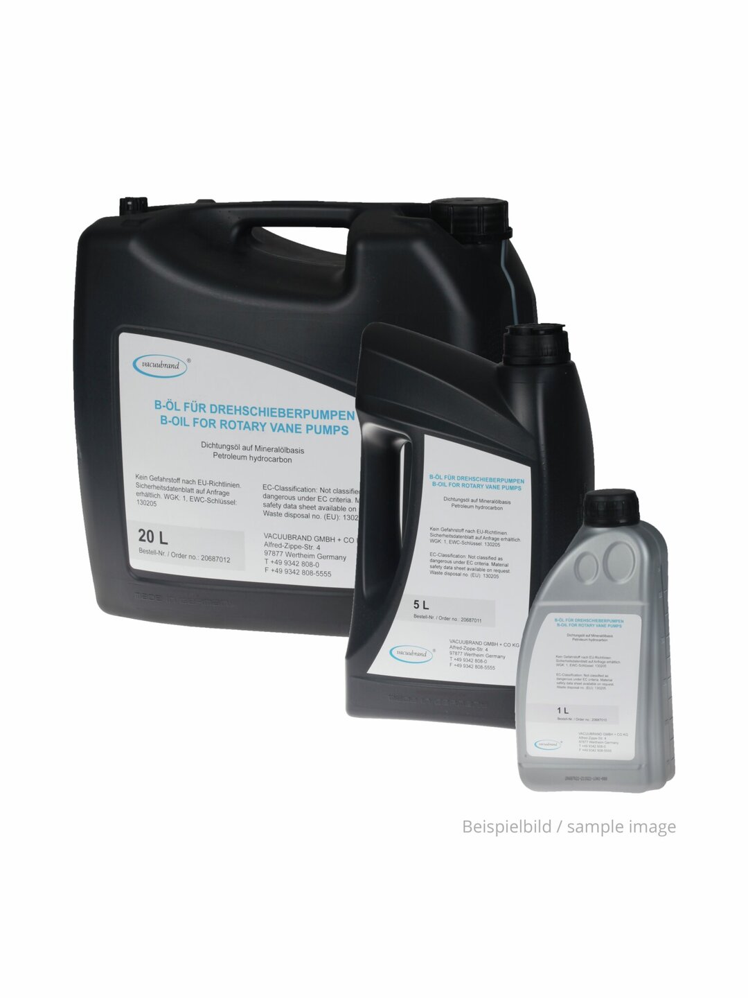 Huile B pour pompe à palettes, fut 200 litreLes informations de sécurité peuvent être téléchargéessur https://www.vacuubrand.com/safety-information.