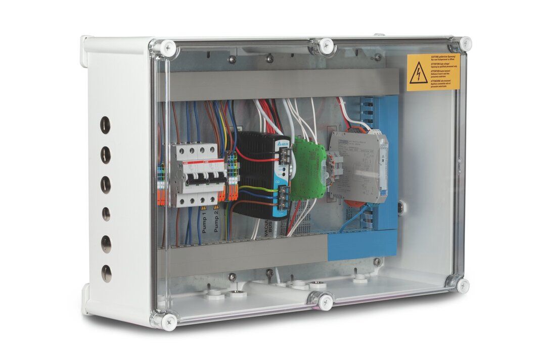 Connection Box 100,Kit complet pour l’installation simplifiée, le pilotageet la régulation d’une pompe ATEX VARIO avecrégulateur (VACUU·SELECT ou CVC 3000) etcapteur de vide (tous deux disponsibles séparément)