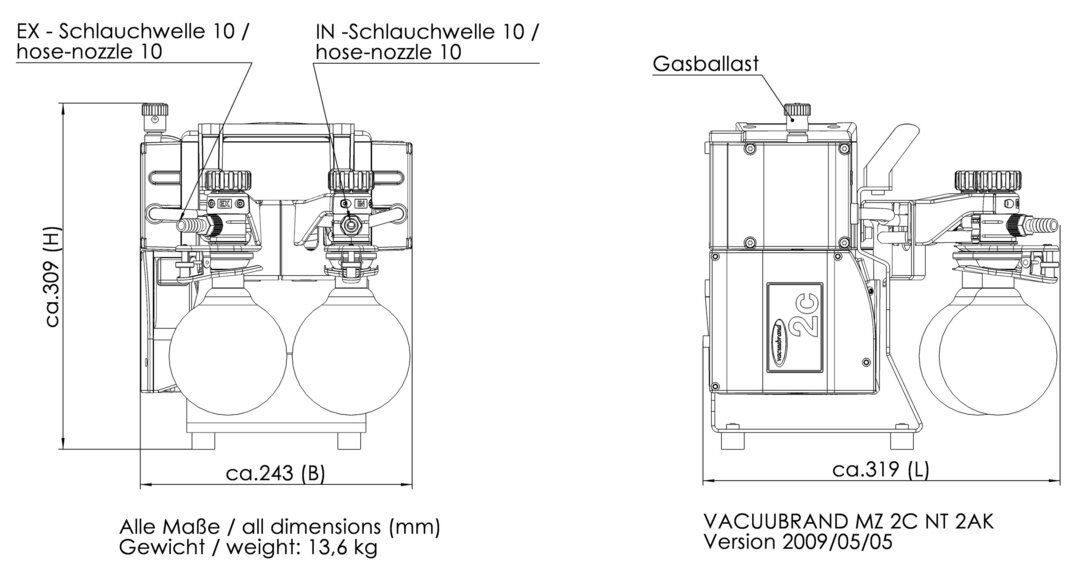 MZ 2C NT +2AK Chemistry vacuum system | VACUUBRAND