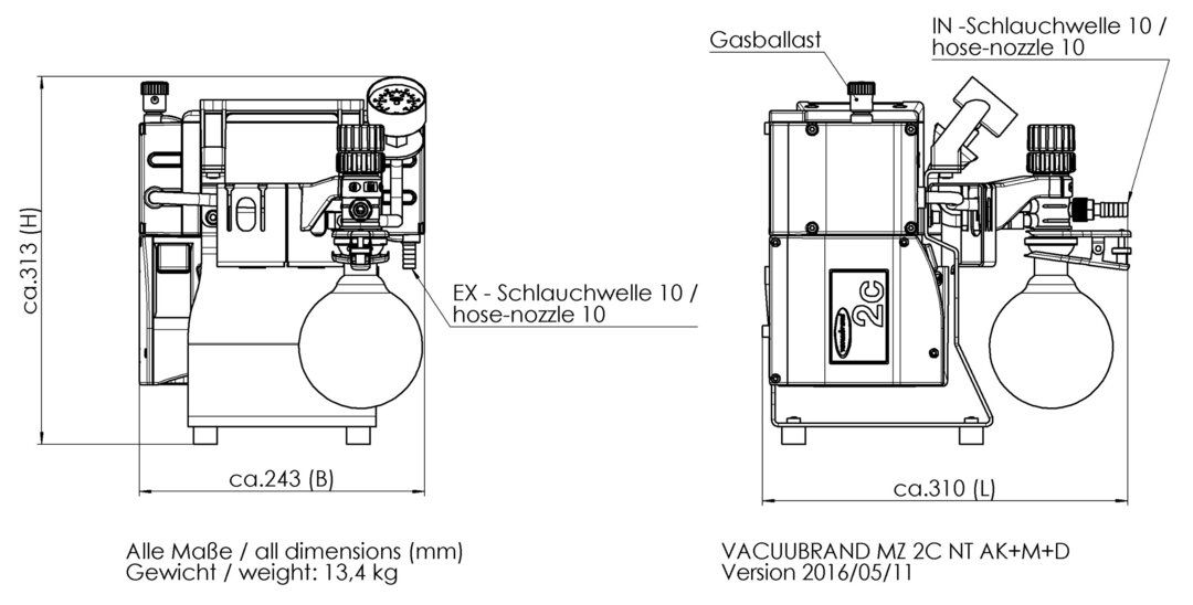 MZ 2C NT +AK+M+D Chemistry vacuum system | VACUUBRAND