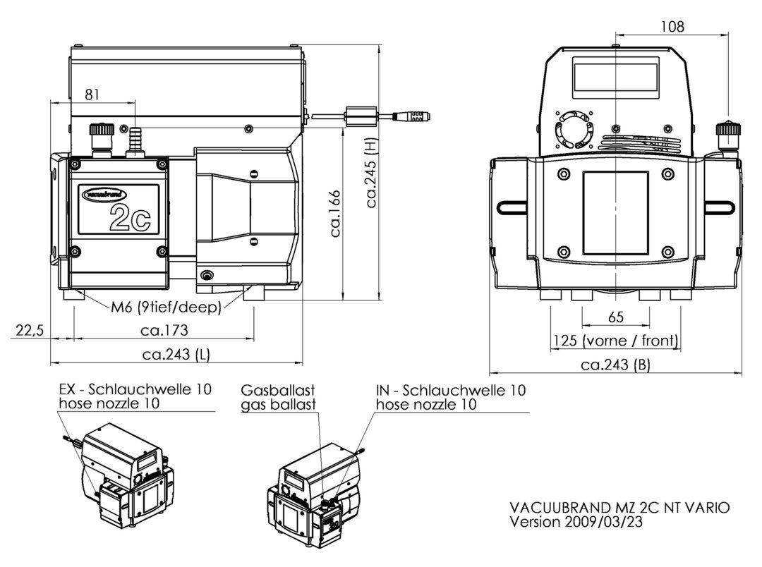MZ 2C VARIO select VARIO® chemistry diaphragm pump | VACUUBRAND